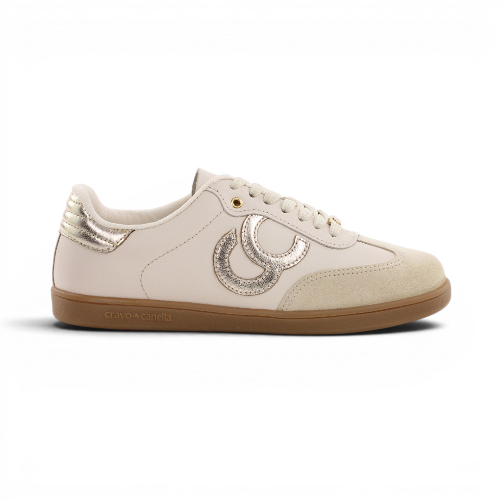 Tênis Cravo e Canella Light Step Bege e Dourado - Feminino