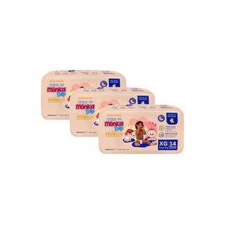 Kit 3 Fralda Infantil Turma da Mônica Baby Premium Tamanho XG 14 Unidades em Oferta na Shopee