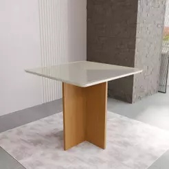 Mesa de Jantar Quadrada Tampo de Vidro Fidelitá Barcelona 90cm Freijó/Off-White