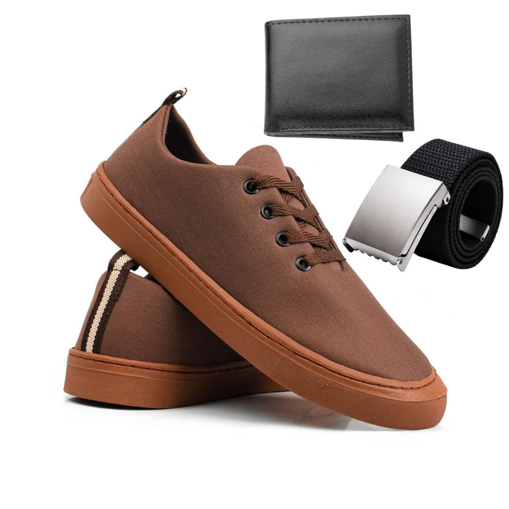 Sapatênis + Carteira + Cinto Gorgurão Masculino Promoção Imperdível Envio Rápido
