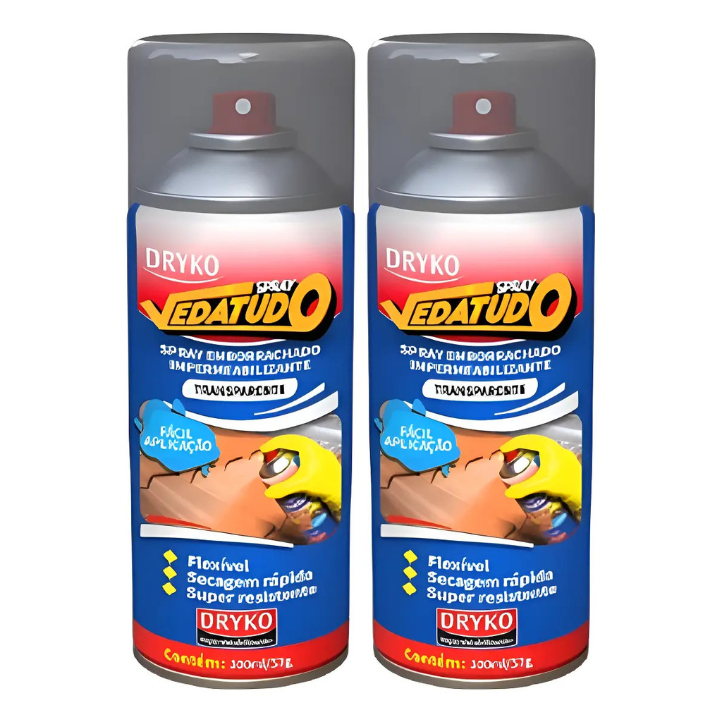 Kit 2 Borracha Líquida Vedatudo Impermeabilizante Spray