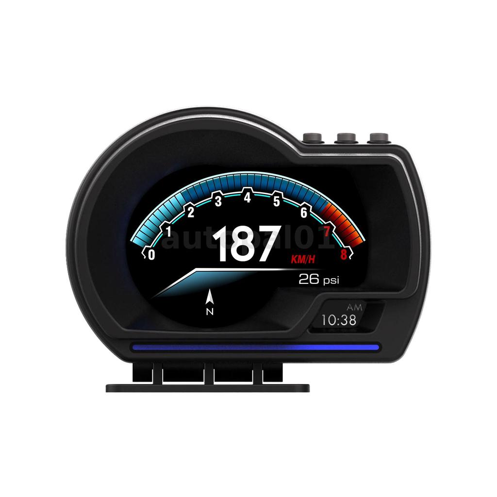 P6 Carro Head-Up Display OBD2 + GPS Inteligente HUD Medidor Digital Odômetro Alarme De Segurança Temperatura Da Água
