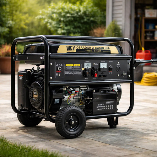 Gerador Energia Gasolina 6500W 8kVA Bivolt Com Partida Elétrica AVR Ideal Para Casa Comércio e Obras