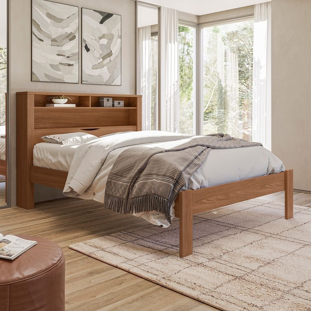 Cama Casal Invicta com Baú Jatoba