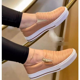 Tenis feminino slip on sapatilha leve confortavel macio uso diario trabalho escola festa casual envio imediato oferta