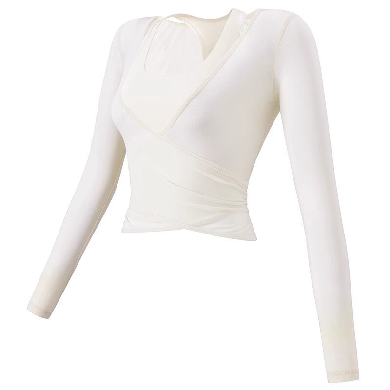 Level Sense Yoga Roupas Top Feminino Temperamento com Almofada no Peito Roupas Esportivas de Manga Comprida