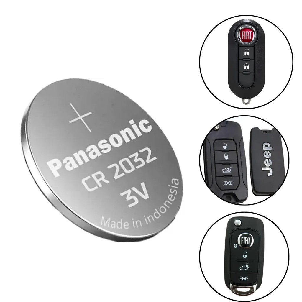 Imagem Bateria da Chave CR2032 3v Fiat Strada Toro Pulse Fastback Mobi Argo Cronos Siena Palio Uno
