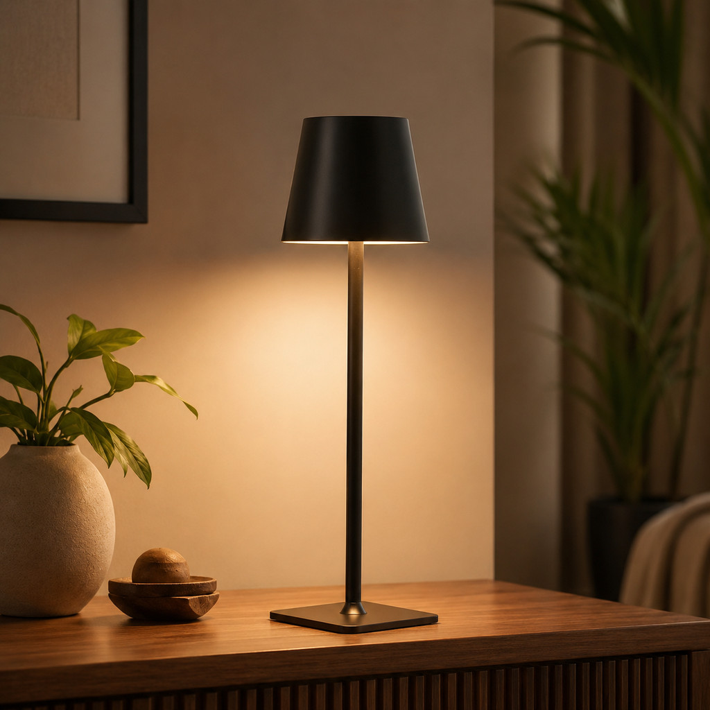 Luminária de Mesa LED Recarregável USB Tipo C 3 Cores Luz Ajustável OIH-4726