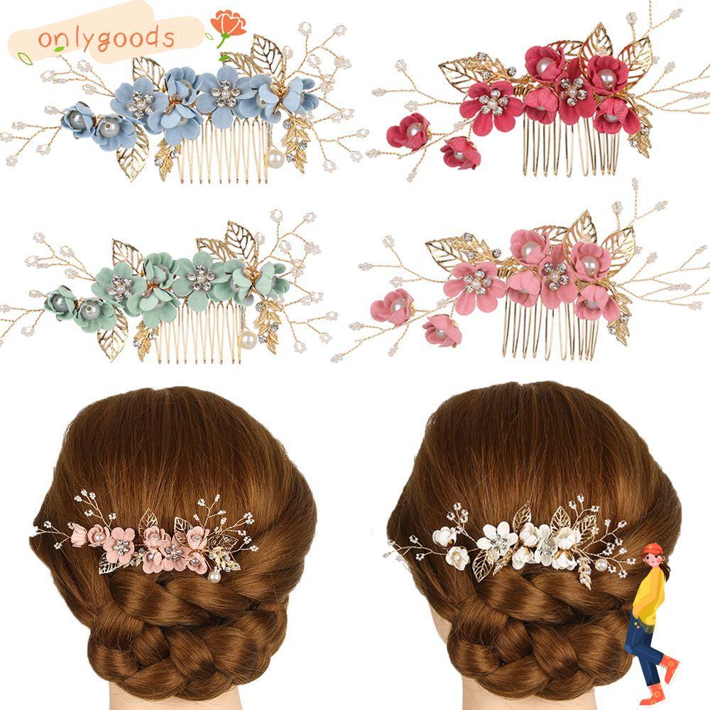 ONLY Fashion Beautiful Wedding Romantic Bridesmaid Hair Jewelry Crystal Crown Flower Hair Pin Hair Combs/Multicolor