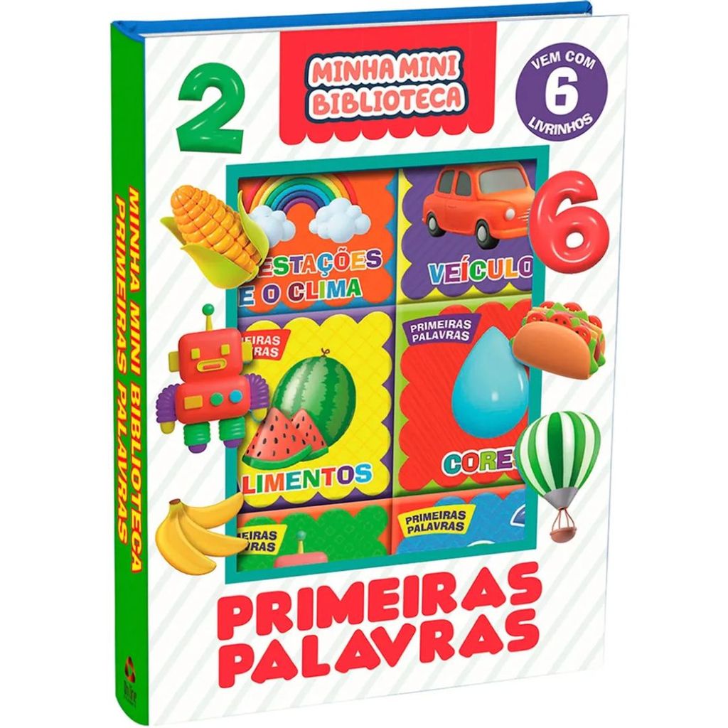 Livro Box com 6 Minilivros Minha Mini Biblioteca Primeiras Palavras