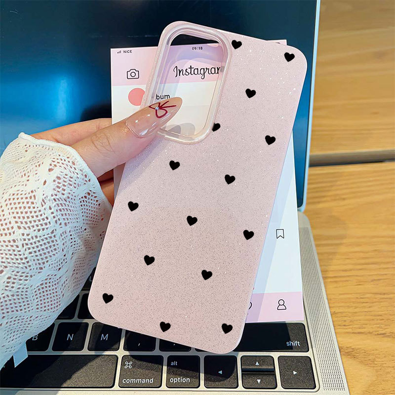 Coração Clássico Capinha Para Samsung Galaxy A16 S25 S26 A03 A05 A15 A17 A32 A34 A36 A56 S20 S21 S23 S34 FE ULTRA Shimme
