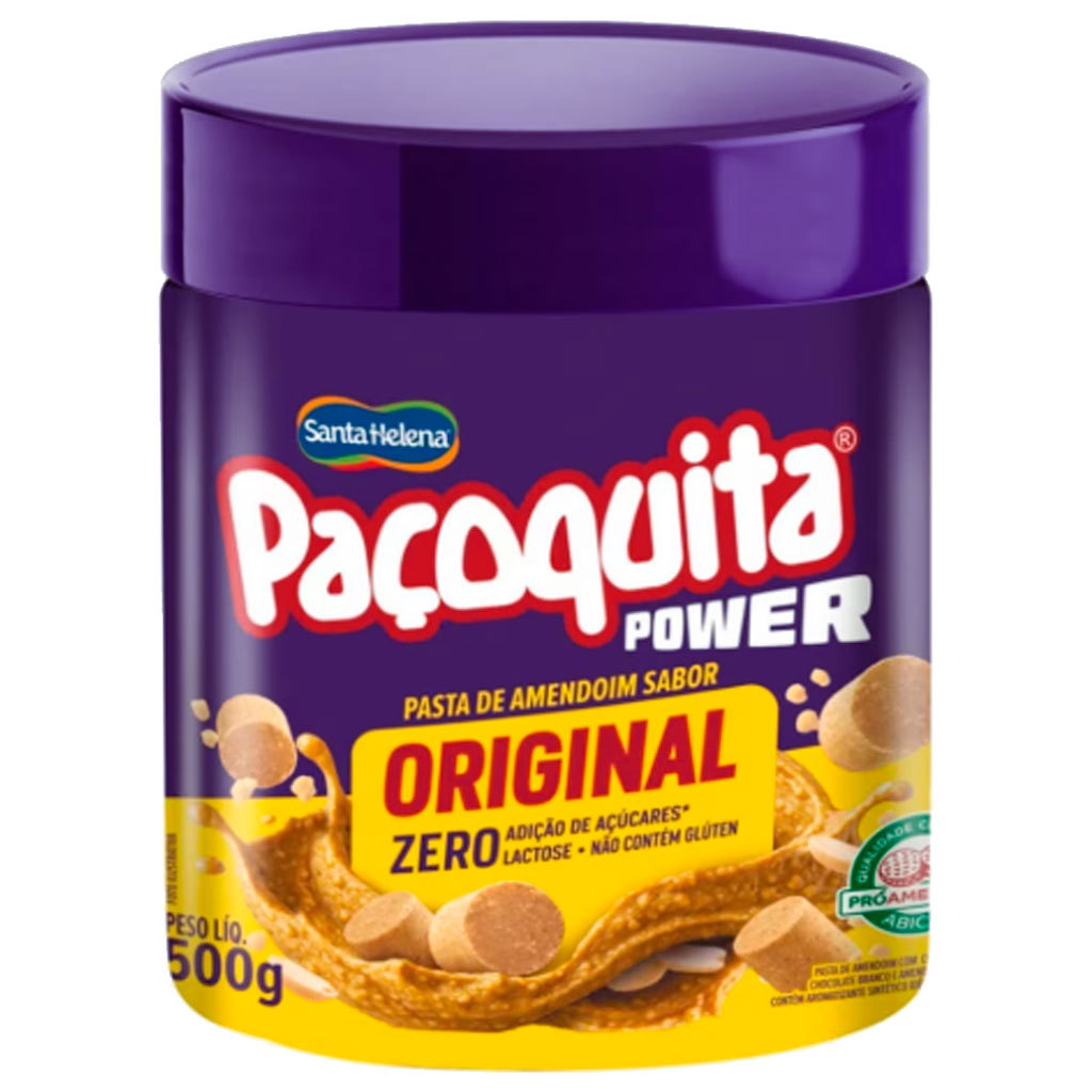 Pasta de Amendoim Paçoquita Power Original Zero 500g - Santa Helena