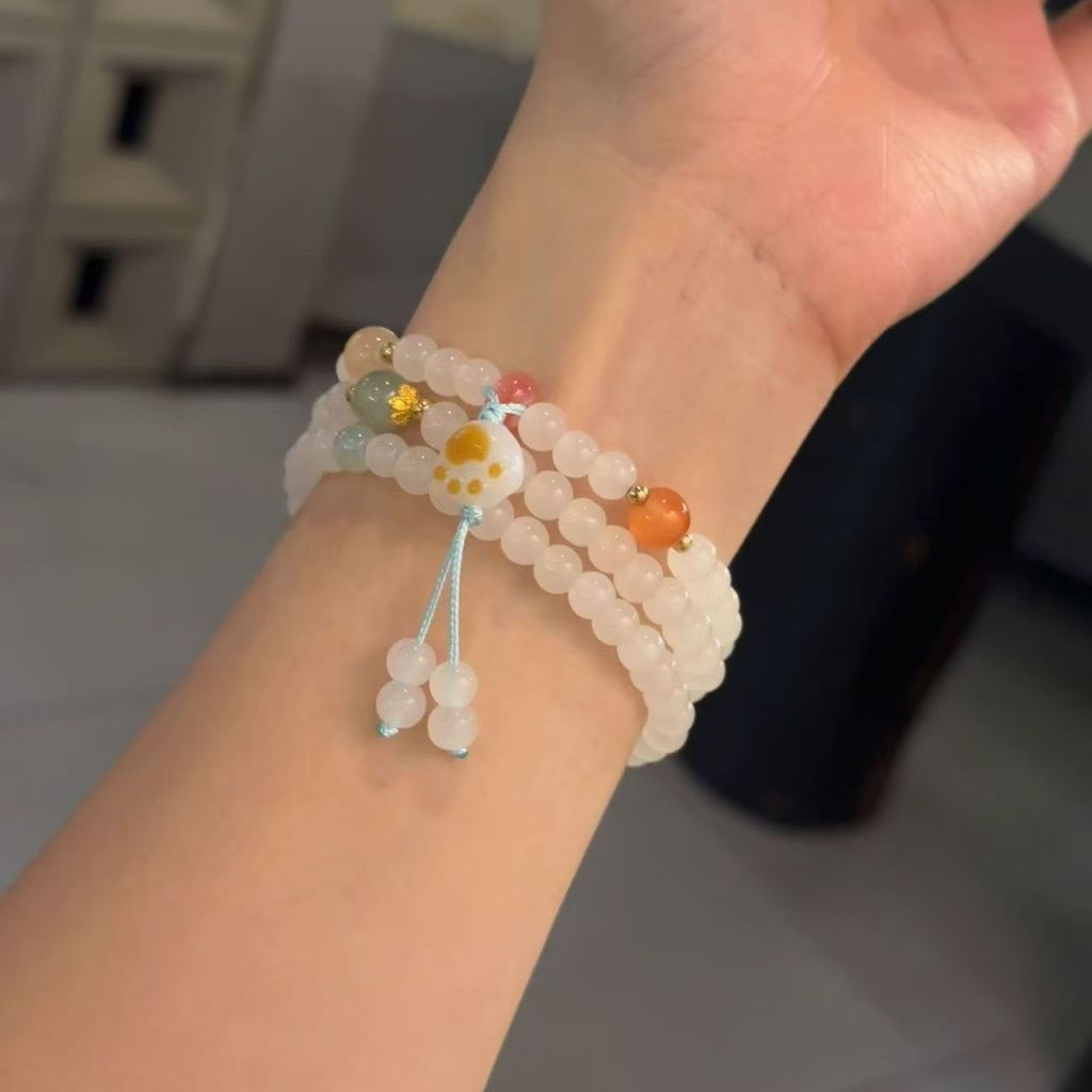 Novo estilo três círculos Strawshan verde brac Novo estilo chinês três círculos Tianshan verde pulseira feminina gato ga