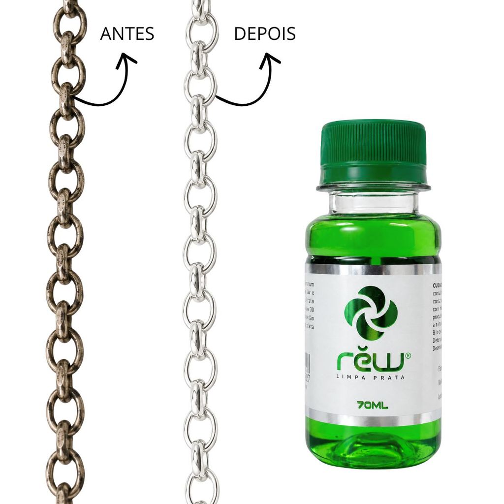 Kit Limpa Prata REW 70ml com Pano Polidor Completo para Limpeza e Brilho — imagem 2 de 2