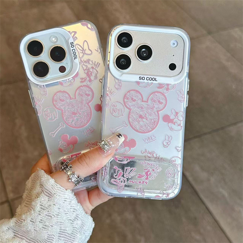 Capinha de capa Linha Rosa Mickey Adequado Para iPhone 17 11 12 13 15 14 16 Pro Max XR XS Max Capa TPUchoque