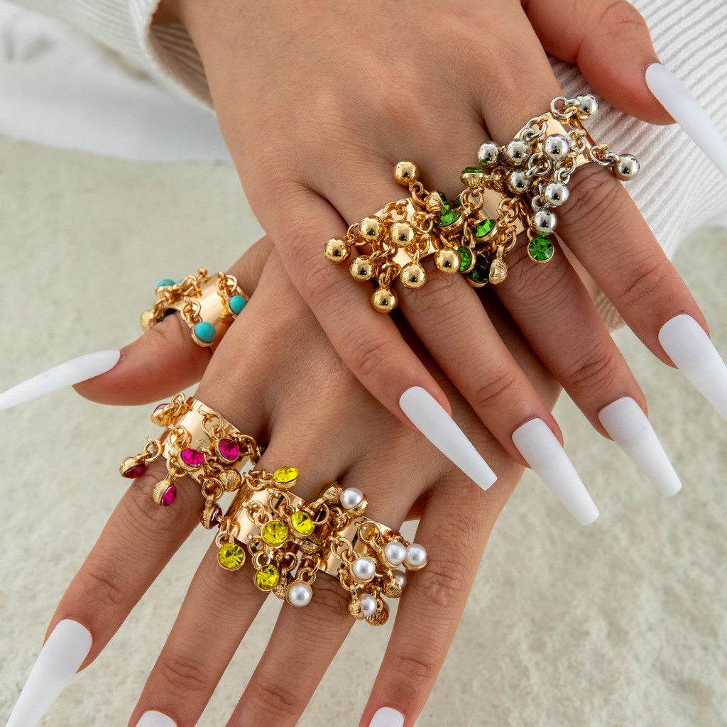 Acessórios mais vendidos: Anel com pingente de pedra preciosa turquesa, único e elegante, anel com pingente de designer.