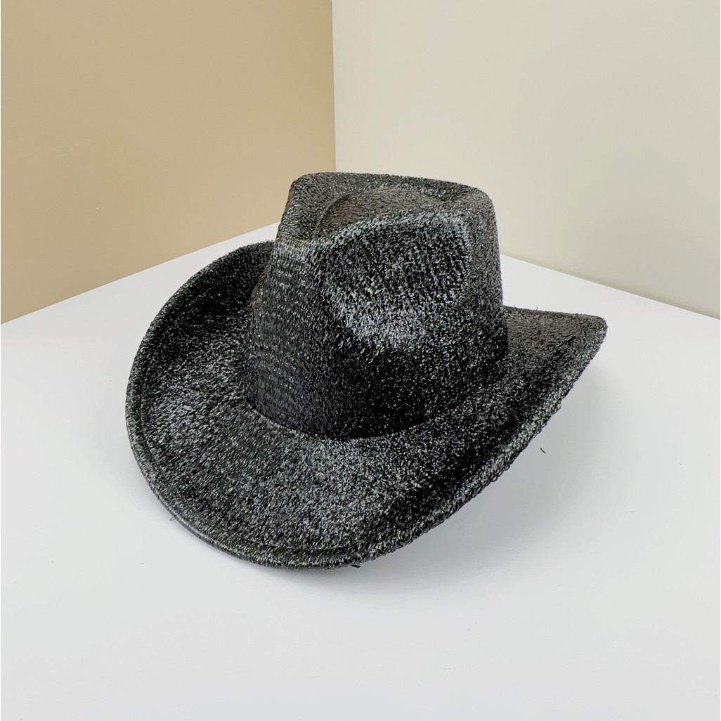 Chapéu de cowboy de seda brilhante transfronteiriço, chapéu de cowboy para salão de beleza da empresa, boate, bola, carn