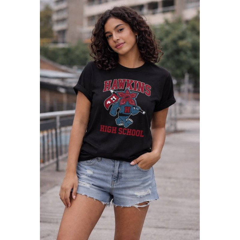 [Camiseta Premium em Algodão Puro]SISI Camiseta Feminina Masculina Unissex com Estampa Stranger Things em DTF Não Racha