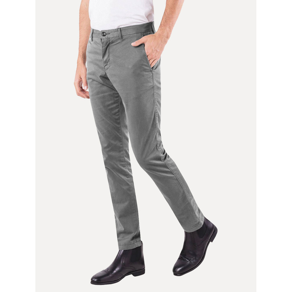 Calça Tommy Hilfiger Original Masculina de Sarja Brooklyn Cinza