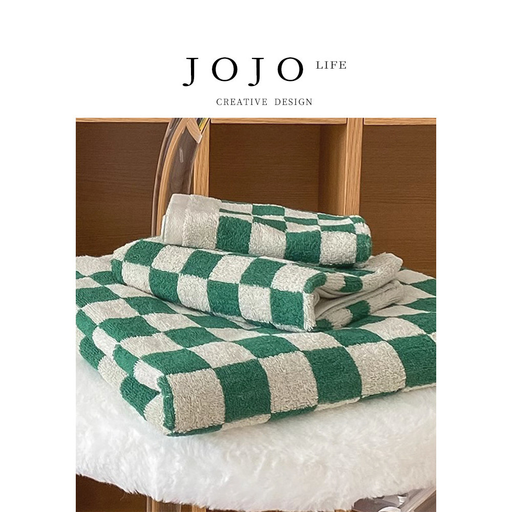 JOJO ''SL. PD.PD.Perch.Perch.Toalha de banho Toalha de banho xadrez Toalha de banho doméstica de algodão absorvente de a