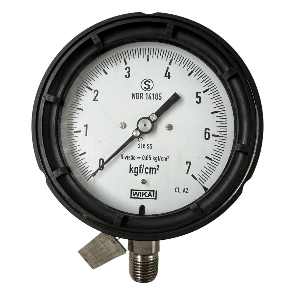 Manômetro Wika DN 128mm 0 a 7kgf/cm² 1/2NPT