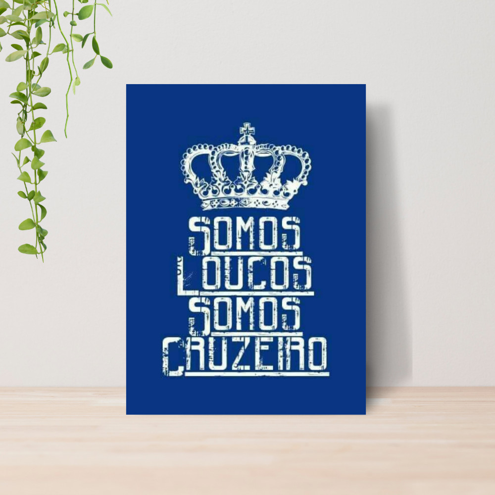 Quadro Decorativo Cruzeiro Time Futebol Escudo 05 | Placa 20x28 Poster Decoração Quarto Sala
