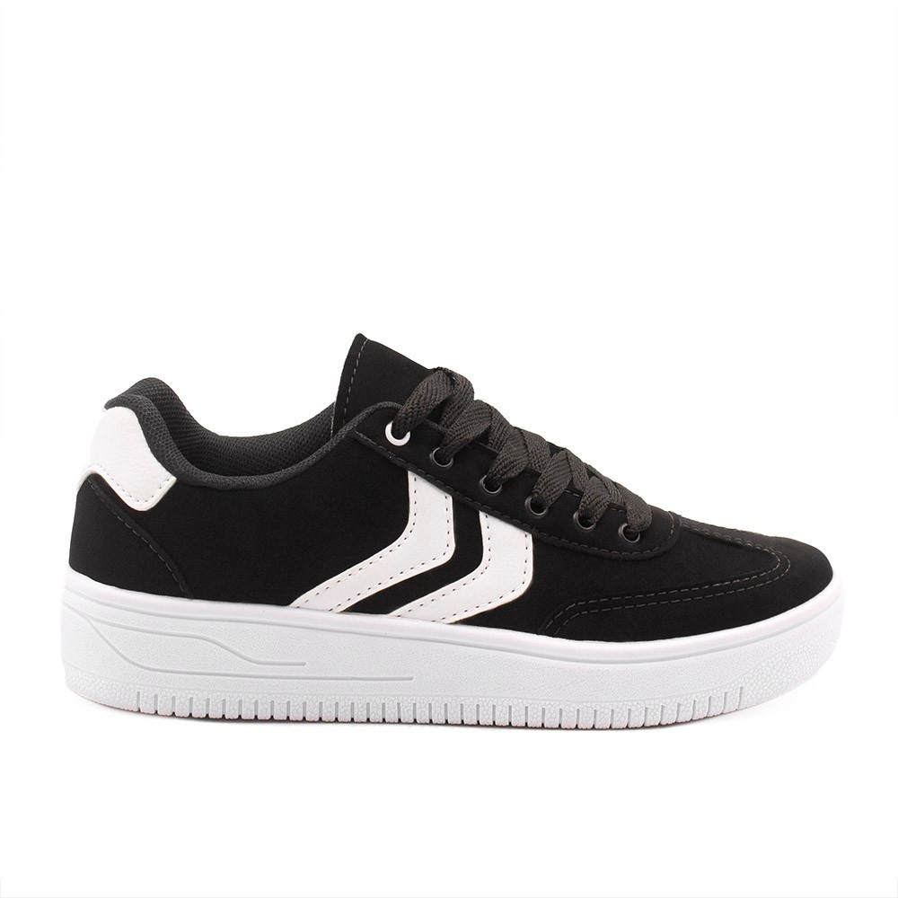 Tênis Zatta Casual  Listras Laterias Kalime Preto