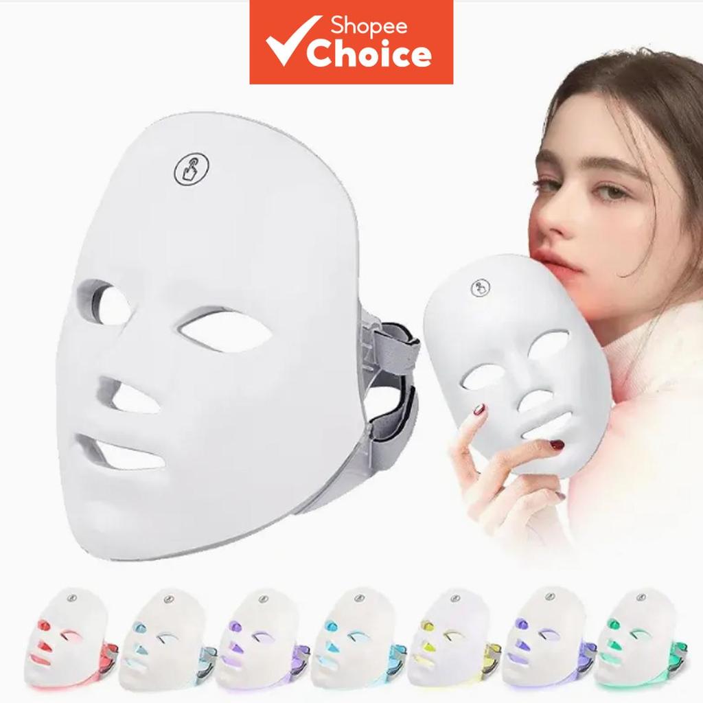 Máscara De Terapia De Luz Facial LED Dispositivo De Beleza De 7 Cores Para Aperto E Aprimoramento Da Pele Presente Perfe