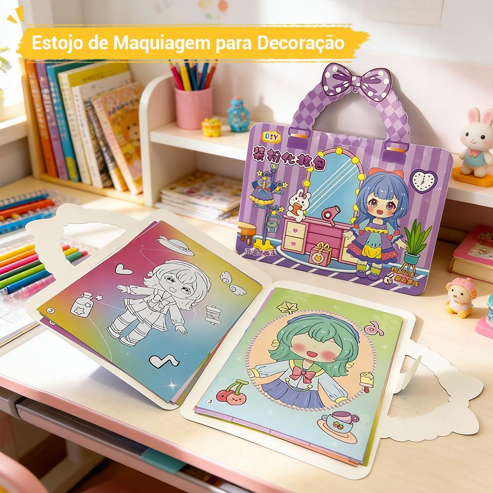 Detalhes do Presente que Encanta! Kit de Maquiagem com Adesivos Criativos para Crianças