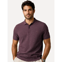 Polo Dudalina Original Masculina Piquet Basica Logo Bordado Roxo Escuro