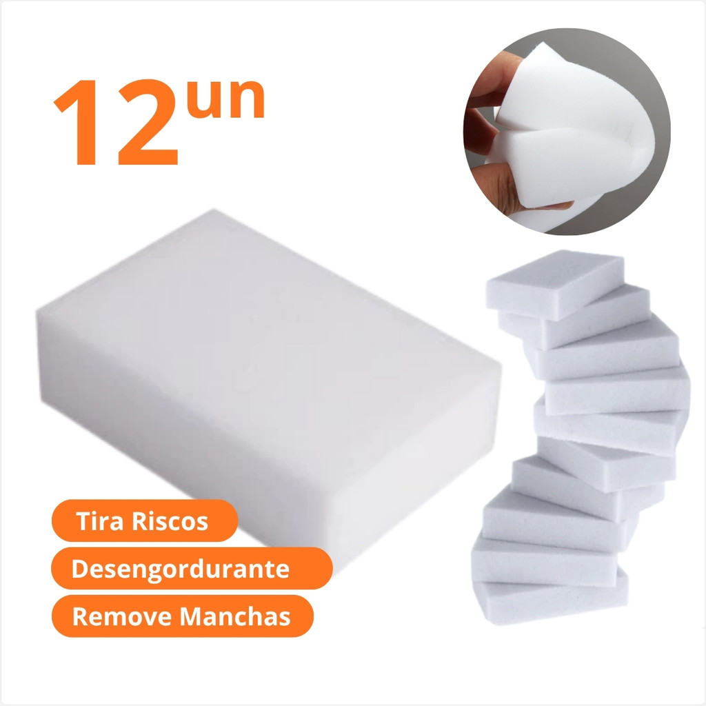 Esponja Mágica Multiuso Limpa Tênis Branco 3 6 12 Unidades Prático Rápido