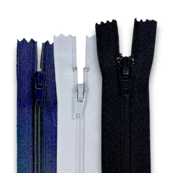 Kit Com 50 Zíper De Nylon Comum 20 Centímetros 50 Unidades Feicho Fecho Calça Social Zipe Zipi