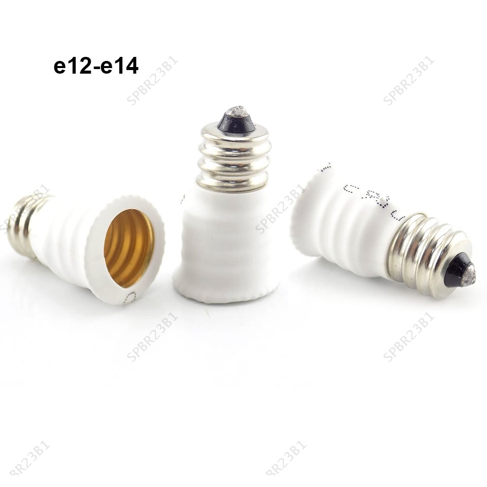 1/2/5 Pçs E12 Para E14 led Lâmpada Base Adaptador Conversor Suporte Da Conector De Tomada De Energia Branco BR23B1