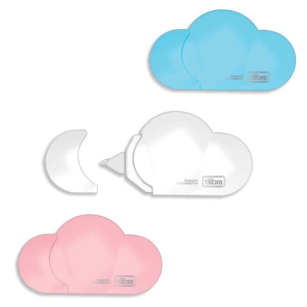 Kit Corretivo em Fita Nuvem 3 Cores Tilibra | Fita Corretiva  | Papelaria | Material Escolar