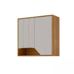 Armário Aéreo p/ Cozinha Celeste c/ 2 Portas 80cm Cinamomo/Off White - MGM