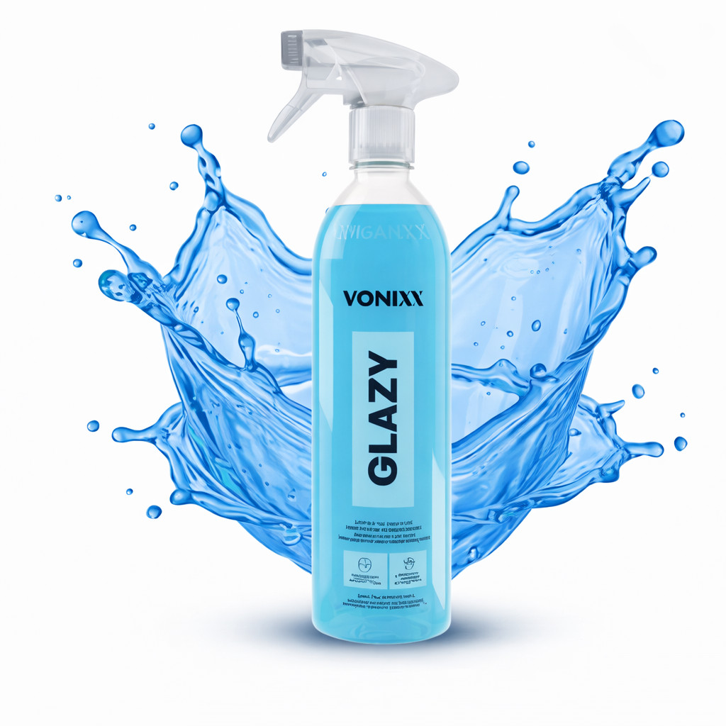 Imagem GLAZY 500ML LIMPA VIDROS AUTOMOTIVO VONIXX 4 EM 1 COM REDUTOR DE ATRITO E RISCOS