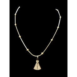 Corrente Colar Gargantilha Pescoço Dourado com Imagem de Nossa Senhora Aparecida 45cm Regulável Aço inox