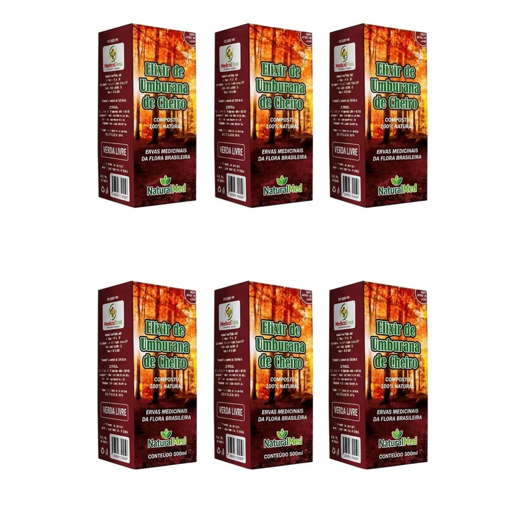 Kit 6 Umburana de Cheiro 500ml Cada Frasco Chá Composto Suplemento Nutricional Amburana / Revenda Preço De Fabrica