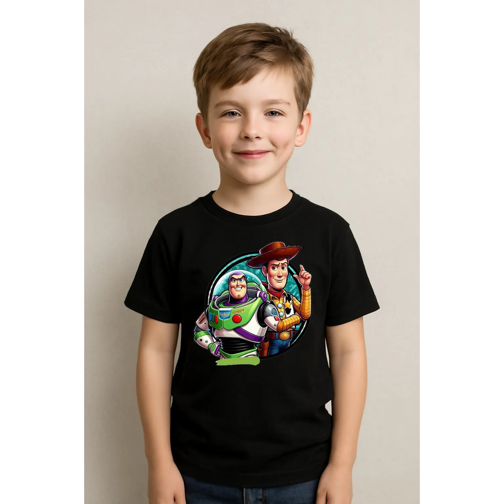 Camiseta Infantil Desenho Toy Story Woody E Buzz