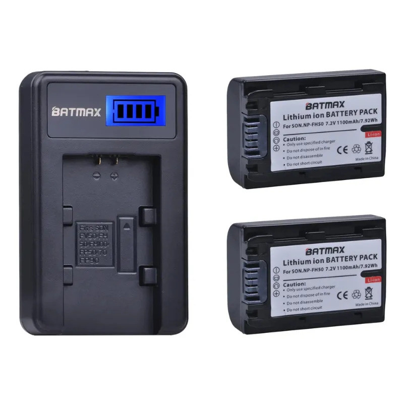 2 Ba|teria Np-fh50 + Carregador Lcd Sony A230 A290 A330 A380