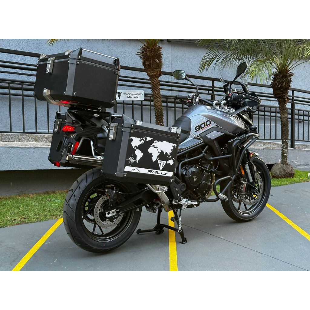Baú bauleto Rally 54L Para Tiger 900 e Tiger 1200 Preto Bráz