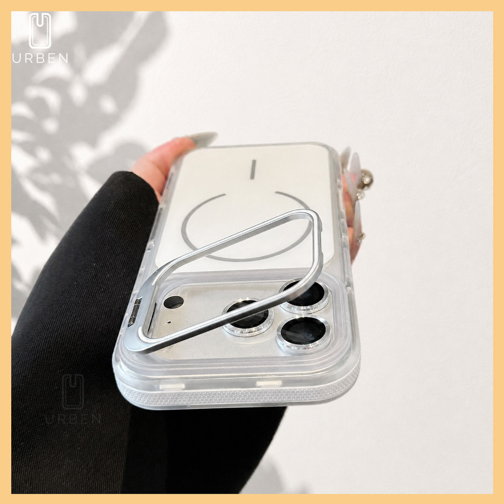 Detalhes do Capa Rígida Acrílico Fosco Anti-Impressão com Suporte de Lente + Película TPU Antiderrapante para iPhone 17 Pro Max Air