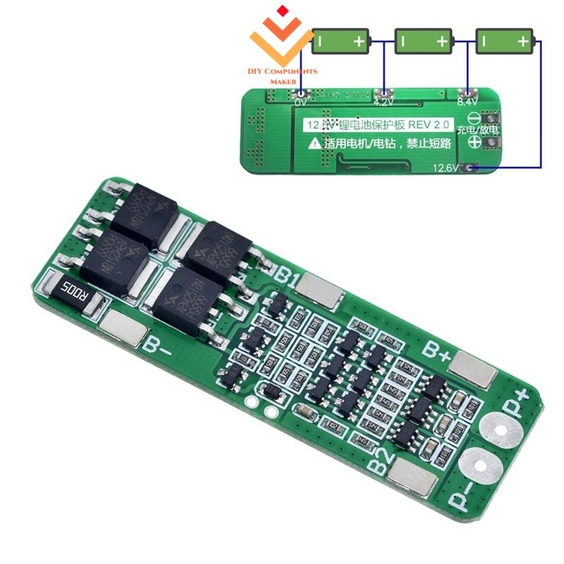 Placa bms 3S 20A 12.6V Li-ion Bateria De Lítio 18650 Carregador BMS PCB Placa De Proteção Módulo De Célula