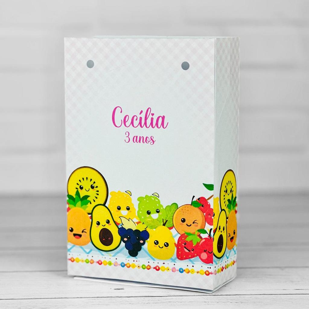 Sacolinha Personalizados FRUTINHAS MENINA (PEGUE E MONTE) / Lembrancinha Mimos Festa Aniversário Infantil