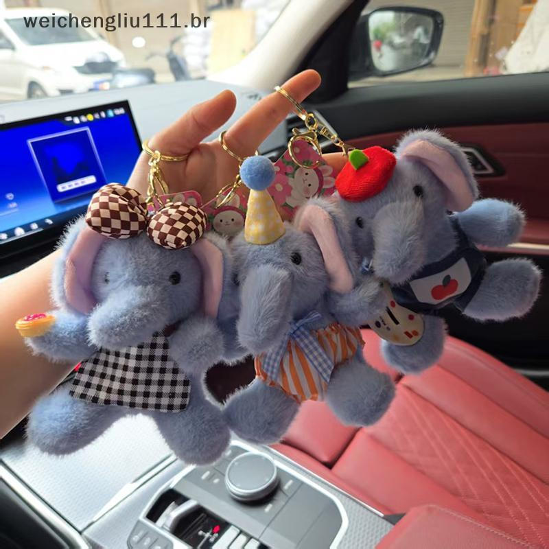 # weicheng Animais Fofos Elefante Boneca De Pelúcia Brinquedo Pingente Chaveiro Bapa Enfeites Pendurados Presentes .
