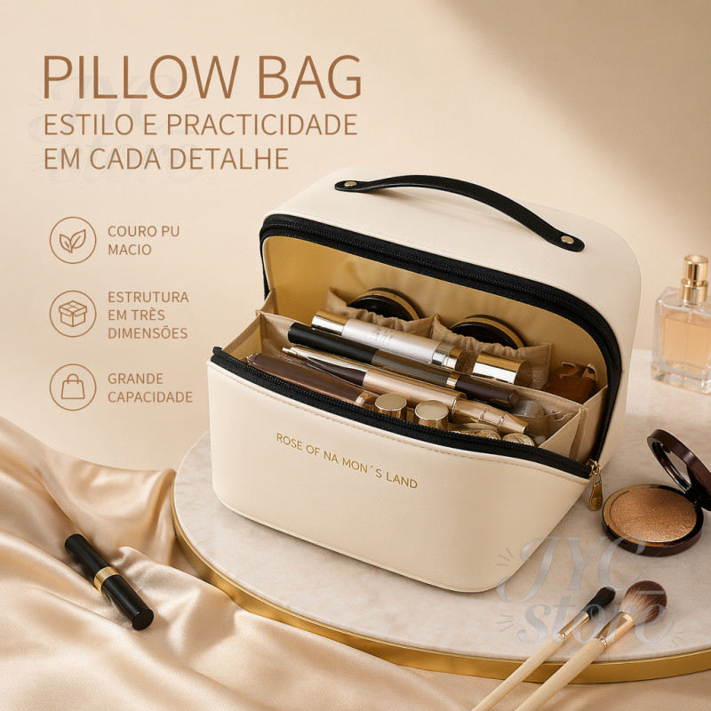 Necessaire Feminino Cosmético De Couro PU De Grande Capacidade Em Alto Qualidade