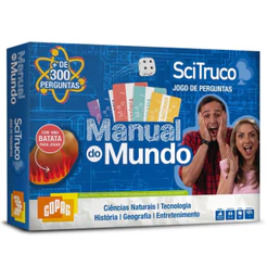 JOGO DE TABULEIRO MANUAL DO MUNDO SCI TRUCO COPAG BRINQUEDOS LÓGICA FAMÍLIA MESA PERGUNTADOS DESAFIO