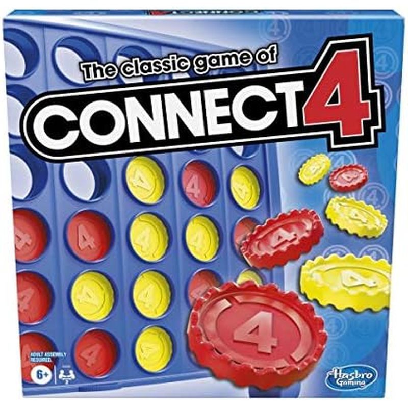 Hasbro Gaming Connect 4 Classic Grid, 4 in a Row Game, Strategy Board Games for Kids, 2 Players for Family and Kids, Eas