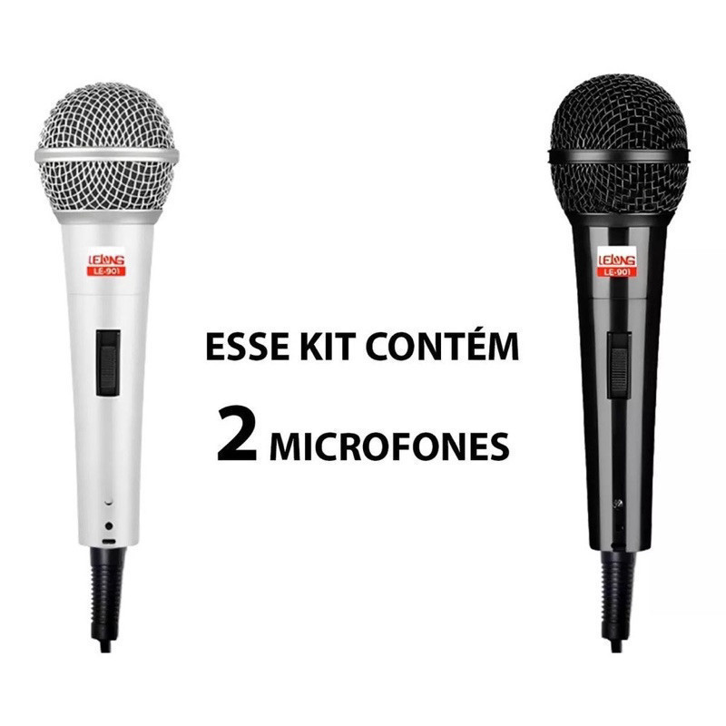 Kit Microfone Profissional Dinâmico Lelong LE-901 – 2 Unidades