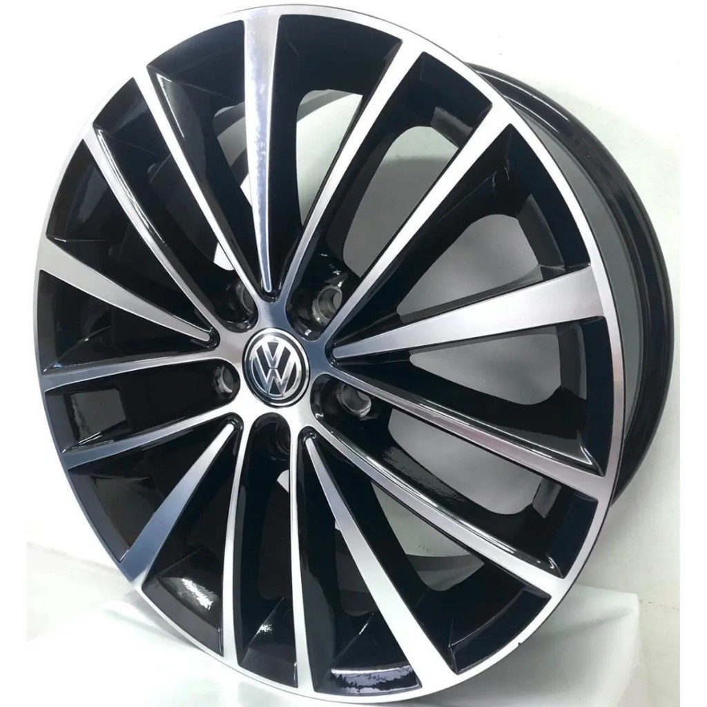 Jogo De Roda Aro 17 Jetta Tsi 2012/13/14/15/16/17/18/19 Golf Mk7 5x112 Preta Diamantada